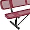 Global Industrial 72 Perforated Metal Outdoor Picnic Bench with Backrest, Red 694557RD - alternate 6